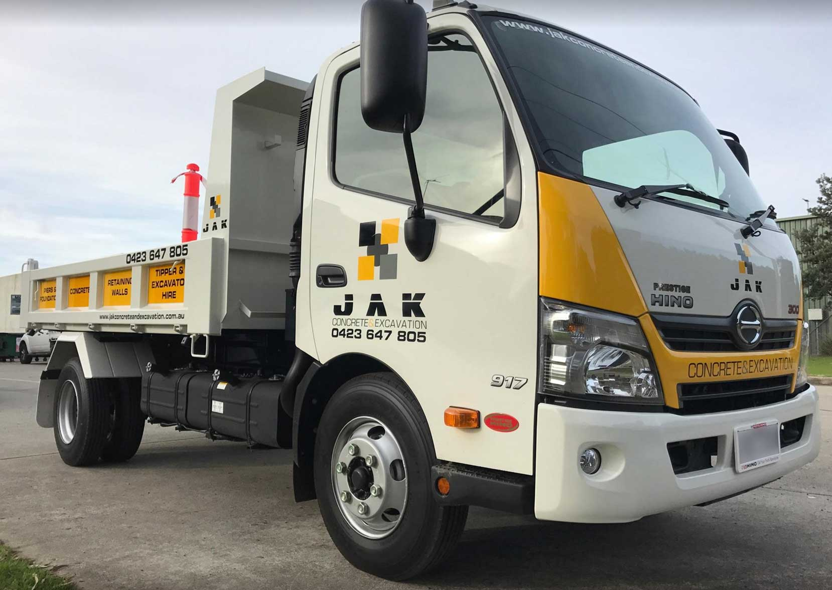 JAK Concrete & Excavation tipper truck